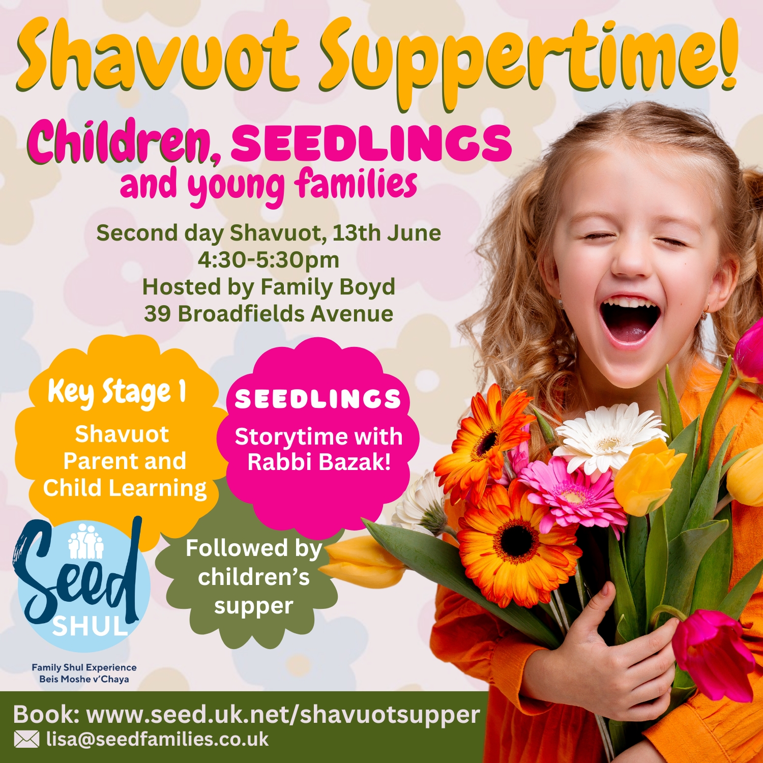 You are currently viewing Shavuot Suppertime! For Children, Seedlings and Young Families
